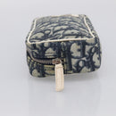 Christian Dior Trotter Canvas Pouch PVC Navy White Auth 213702-4