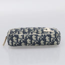 Christian Dior Trotter Canvas Pouch PVC Navy White Auth 213702-7