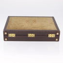 LOEWE Attache Case Trunk Suede Beige Gold Auth 213703-10