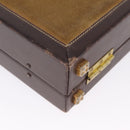 LOEWE Attache Case Trunk Suede Beige Gold Auth 213703-13