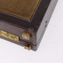 LOEWE Attache Case Trunk Suede Beige Gold Auth 213703-14