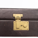 LOEWE Attache Case Trunk Suede Beige Gold Auth 213703-15