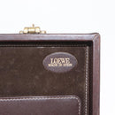 LOEWE Attache Case Trunk Suede Beige Gold Auth 213703-17