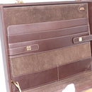 LOEWE Attache Case Trunk Suede Beige Gold Auth 213703-18