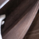 LOEWE Attache Case Trunk Suede Beige Gold Auth 213703-22