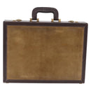 LOEWE Attache Case Trunk Suede Beige Gold Auth 213703-3