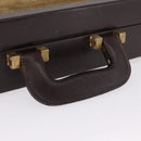 LOEWE Attache Case Trunk Suede Beige Gold Auth 213703-8