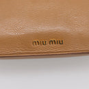 Miu Miu Madras Hand Bag Leather 2way Brown Gold Auth 213704A-17