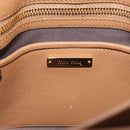 Miu Miu Madras Hand Bag Leather 2way Brown Gold Auth 213704A-19