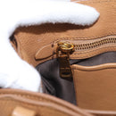 Miu Miu Madras Hand Bag Leather 2way Brown Gold Auth 213704A-24