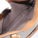 Miu Miu Madras Hand Bag Leather 2way Brown Gold Auth 213704A-28