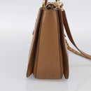 Miu Miu Madras Hand Bag Leather 2way Brown Gold Auth 213704A-4