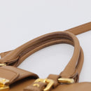 Miu Miu Madras Hand Bag Leather 2way Brown Gold Auth 213704A-8