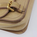 Miu Miu Vitellolux Shoulder Bag Leather Beige Gold Tone Auth 213705A-13