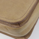 Miu Miu Vitellolux Shoulder Bag Leather Beige Gold Tone Auth 213705A-14