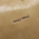 Miu Miu Vitellolux Shoulder Bag Leather Beige Gold Tone Auth 213705A-16