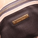Miu Miu Vitellolux Shoulder Bag Leather Beige Gold Tone Auth 213705A-21