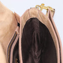 Miu Miu Vitellolux Shoulder Bag Leather Beige Gold Tone Auth 213705A-23