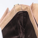 Miu Miu Vitellolux Shoulder Bag Leather Beige Gold Tone Auth 213705A-24