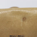 Miu Miu Vitellolux Shoulder Bag Leather Beige Gold Tone Auth 213705A-4