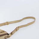 Miu Miu Vitellolux Shoulder Bag Leather Beige Gold Tone Auth 213705A-9