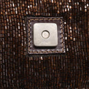 FENDI Mamma Baguette Shoulder Bag Beads Brown Silver Auth 213707V-17