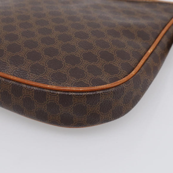 CELINE Macadam Shoulder Bag PVC Brown Gold Auth 213710A