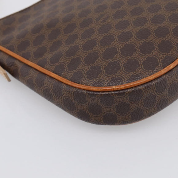 CELINE Macadam Shoulder Bag PVC Brown Gold Auth 213710A