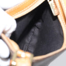 CELINE Macadam Shoulder Bag PVC Brown Gold Auth 213710A-17