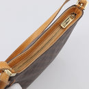 CELINE Macadam Shoulder Bag PVC Brown Gold Auth 213710A-6