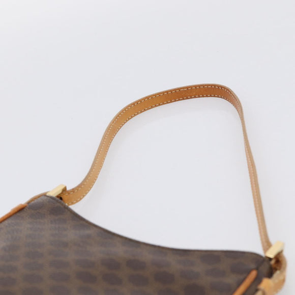 CELINE Macadam Shoulder Bag PVC Brown Gold Auth 213710A