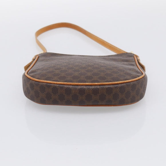 CELINE Macadam Shoulder Bag PVC Brown Gold Auth 213710A