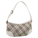 BURBERRY Nova Check Shoulder Bag Canvas Beige Silver Auth 213711A-1