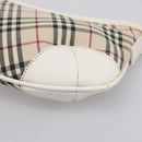 BURBERRY Nova Check Shoulder Bag Canvas Beige Silver Auth 213711A-10