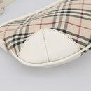 BURBERRY Nova Check Shoulder Bag Canvas Beige Silver Auth 213711A-11