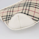 BURBERRY Nova Check Shoulder Bag Canvas Beige Silver Auth 213711A-13