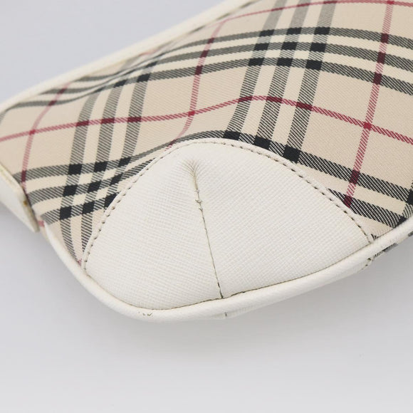 BURBERRY Nova Check Shoulder Bag Canvas Beige Silver Auth 213711A
