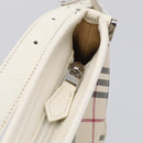 BURBERRY Nova Check Shoulder Bag Canvas Beige Silver Auth 213711A-14