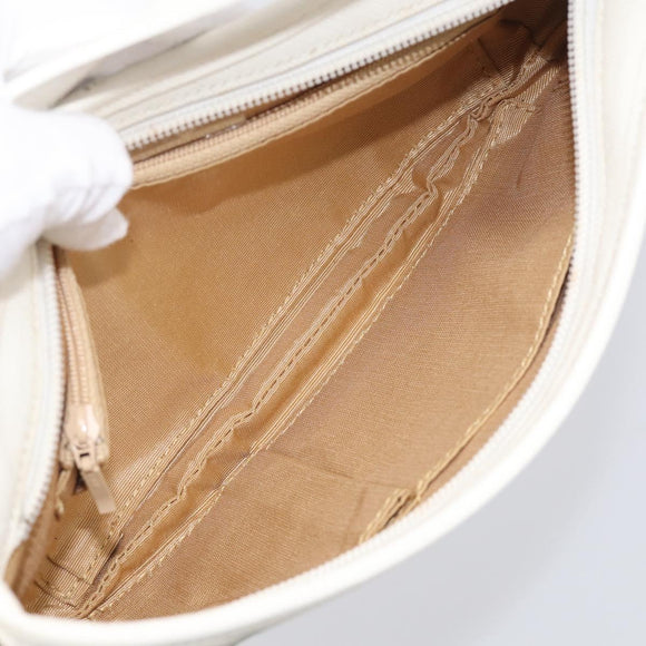 BURBERRY Nova Check Shoulder Bag Canvas Beige Silver Auth 213711A