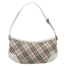 BURBERRY Nova Check Shoulder Bag Canvas Beige Silver Auth 213711A-3