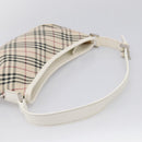 BURBERRY Nova Check Shoulder Bag Canvas Beige Silver Auth 213711A-7