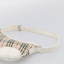 BURBERRY Nova Check Shoulder Bag Canvas Beige Silver Auth 213711A-8