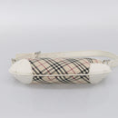 BURBERRY Nova Check Shoulder Bag Canvas Beige Silver Auth 213711A-9