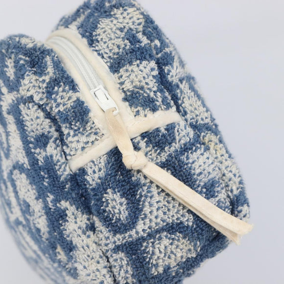 Christian Dior Trotter Canvas Hand Bag pile Navy White Auth 213713