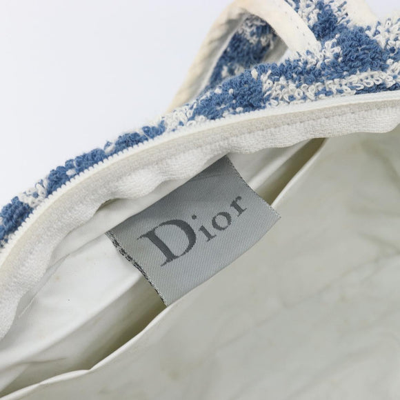 Christian Dior Trotter Canvas Hand Bag pile Navy White Auth 213713