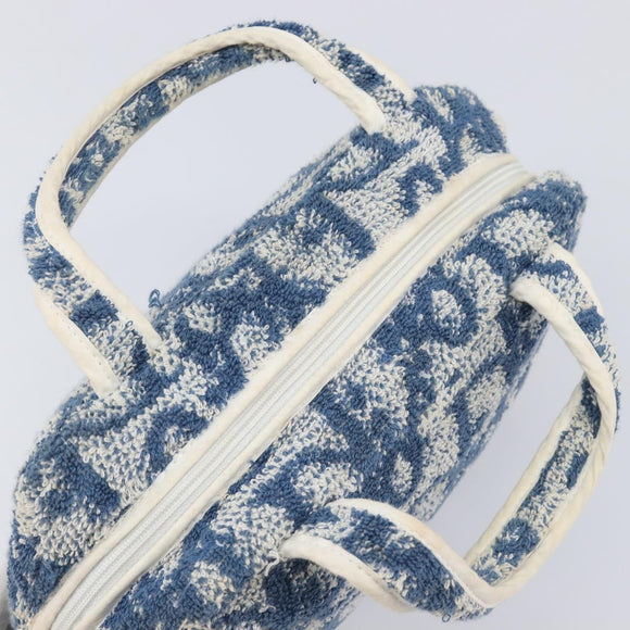 Christian Dior Trotter Canvas Hand Bag pile Navy White Auth 213713