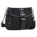 PRADA Shoulder Bag Nylon Black Silver Auth 213721A-1
