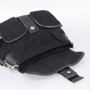 PRADA Shoulder Bag Nylon Black Silver Auth 213721A-17