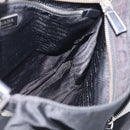 PRADA Shoulder Bag Nylon Black Silver Auth 213721A-22