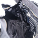 PRADA Shoulder Bag Nylon Black Silver Auth 213721A-23